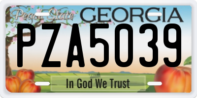 GA license plate PZA5039