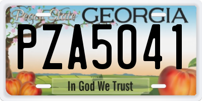 GA license plate PZA5041