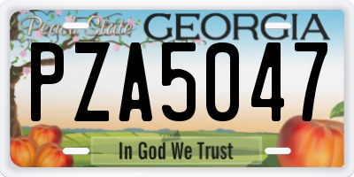 GA license plate PZA5047