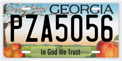 GA license plate PZA5056