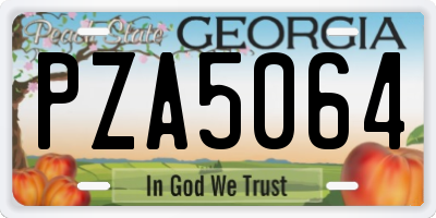 GA license plate PZA5064