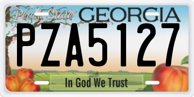 GA license plate PZA5127