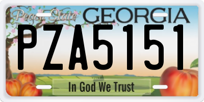 GA license plate PZA5151