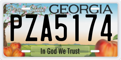 GA license plate PZA5174