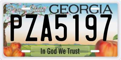 GA license plate PZA5197