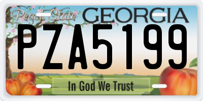 GA license plate PZA5199