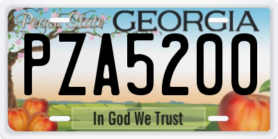 GA license plate PZA5200