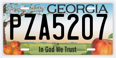 GA license plate PZA5207