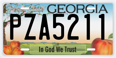 GA license plate PZA5211