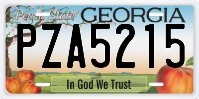 GA license plate PZA5215