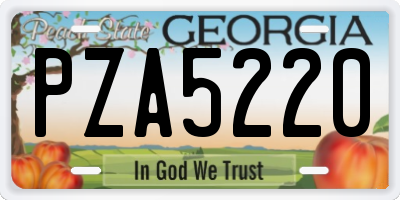 GA license plate PZA5220