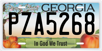GA license plate PZA5268