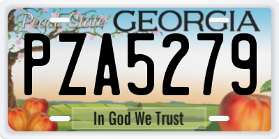 GA license plate PZA5279