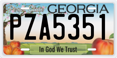 GA license plate PZA5351