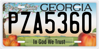 GA license plate PZA5360