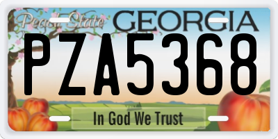 GA license plate PZA5368