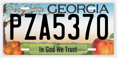 GA license plate PZA5370