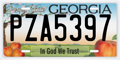 GA license plate PZA5397