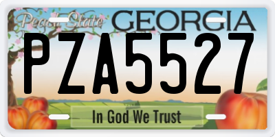 GA license plate PZA5527