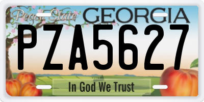 GA license plate PZA5627