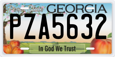 GA license plate PZA5632