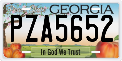 GA license plate PZA5652