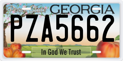 GA license plate PZA5662