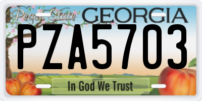 GA license plate PZA5703
