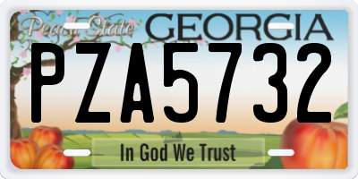 GA license plate PZA5732