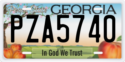 GA license plate PZA5740