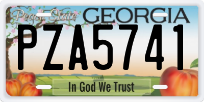 GA license plate PZA5741