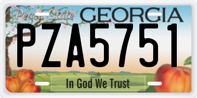 GA license plate PZA5751