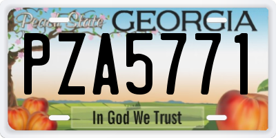 GA license plate PZA5771