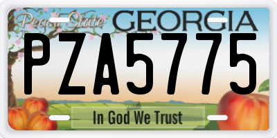 GA license plate PZA5775