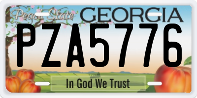 GA license plate PZA5776