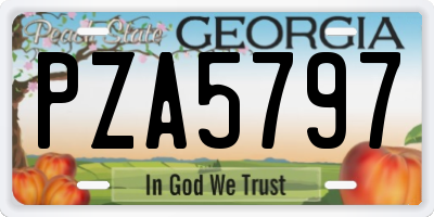 GA license plate PZA5797