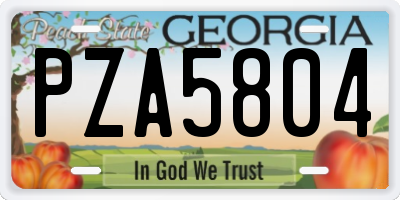 GA license plate PZA5804