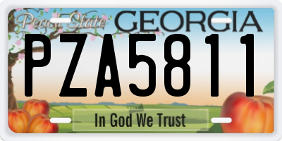 GA license plate PZA5811