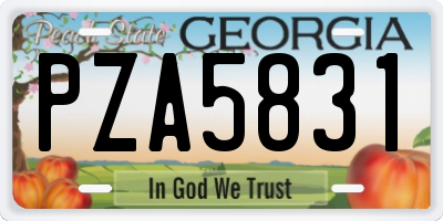 GA license plate PZA5831