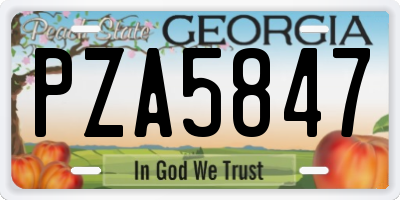 GA license plate PZA5847