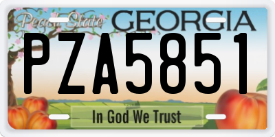 GA license plate PZA5851
