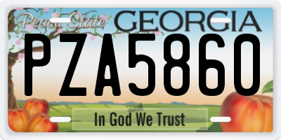 GA license plate PZA5860