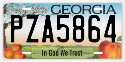 GA license plate PZA5864