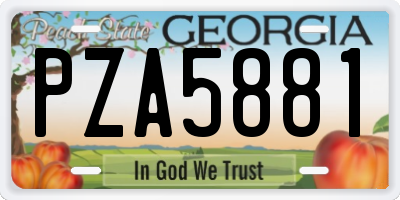 GA license plate PZA5881