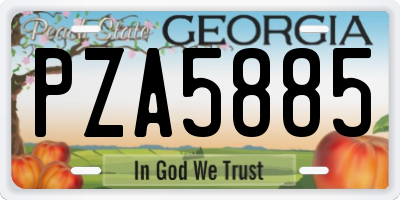 GA license plate PZA5885