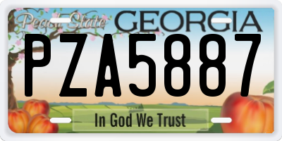 GA license plate PZA5887