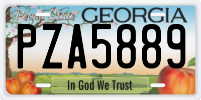 GA license plate PZA5889
