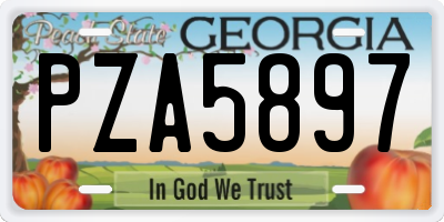 GA license plate PZA5897