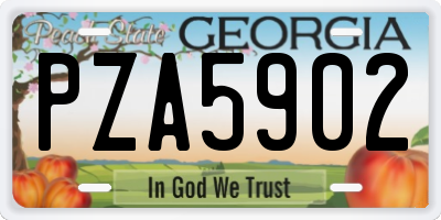 GA license plate PZA5902