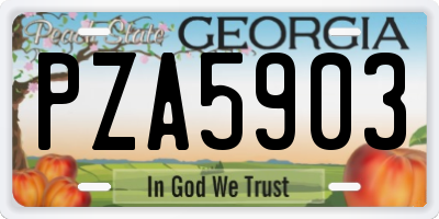 GA license plate PZA5903